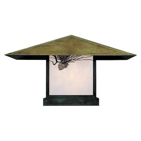 Arroyo Craftsman 30" Monterey Column Mount Without Overlay (Empty), Pewter, Rain Mist Glass MC-30ERM-P